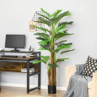 HOMCOM 6FT Artificial Tropical Palm Tree Faux Decorative Plant in Nursery Pot for Indoor Décor(m-10)