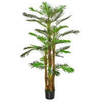 HOMCOM 6FT Artificial Tropical Palm Tree Faux Decorative Plant in Nursery Pot for Indoor Décor(m-2)