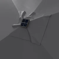 Outsunny 6.5x10ft Patio Umbrella Tilt Aluminum Outdoor Market Parasol with Solar Powered LEDs, Crank - Dark Grey(m-10)