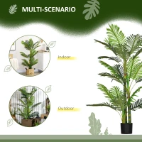 HOMCOM Artificial Tree Areca Palm Tree Fake Plants in Pot with 21 Leaves for Indoor Decor, 8"x8"x60", Green(m-5)