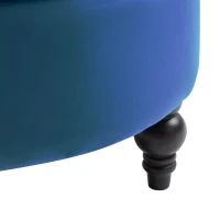 HOMCOM Retro High Back Armless Royal Accent Chair Fabric Upholstered Tufted Seat for Living Room, Dining Room and Bedroom, Blue(m-9)