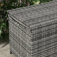 Outsunny 83 Gallon Deck Box, Gray - Large Outdoor Storage Chest on Wheels, Ideal for Garden Tools, Pool Toys & Patio Cushions(m-7)