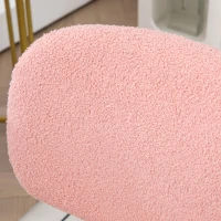 Vinsetto Cute Armless Office Chair, Teddy Fleece Fabric Computer Desk Chair, Vanity Task Chair with Adjustable Height, Swivel Wheels, Mid Back, Pink(m-8)