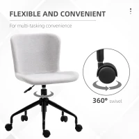 Vinsetto Home Office Chair, Swivel Task Chair with Adjustable Height and Armless Design for Small Space, Living Room, Bedroom, Light Gray(m-5)