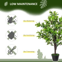 HOMCOM 4FT Artificial Olive Tree, Faux Decorative Plant in Nursery Pot for Indoor or   Décor, Green(m-6)