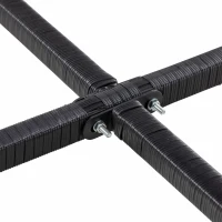 Outsunny 9 Pieces Wicker Patio Dining Set Outdoor Furniture Set with Removable Cushions, Glass Top Dining Table, Ottomans, PE Rattan Conversation Set for Garden Poolside, Blue(m-10)