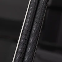 Outsunny 9 Pieces Wicker Patio Dining Set Outdoor Furniture Set with Removable Cushions, Glass Top Dining Table, Ottomans, PE Rattan Conversation Set for Garden Poolside, Blue(m-8)