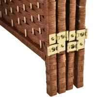 HOMCOM 4 Panel Room Divider, 6 Ft Indoor Portable Folding Privacy Screens, Diamond Hand-Woven Double Hinged Freestanding Partition Wall Dividers for Home Office, Brown(m-10)