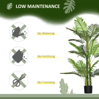 HOMCOM Artificial Tree Areca Palm Tree Fake Plants in Pot with 21 Leaves for Indoor Decor, 8"x8"x60", Green(m-6)