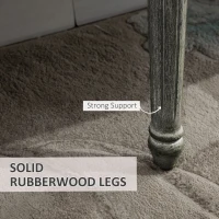 HOMCOM Vintage Semi-Circle End of Bed Bench, Upholstered Bedroom Entryway Bench with Tufted Velvet-Touch Fabric with Rubberwood Legs, Gray(m-5)