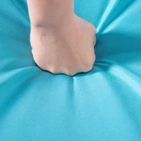 Outsunny 2 Person Wicker Hanging Swing Bench, Front Porch Swing Outdoor Chair with Cushions 550 lbs. Weight Capacity for Backyard, Garden, Sky Blue(m-7)