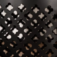 Outsunny 12.5" Steel Outdoor Side Table, Round Hollow Drum Patio End Table, Accent Table for Indoor and Outdoor, Black(m-8)