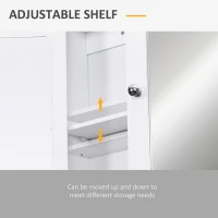 kleankin Medicine Cabinet, Wall-Mounted Bathroom Mirror Cabinet with Double Doors, Open Shelf, and Adjustable Shelf, Modern Bathroom Wall Cabinet, White(m-7)