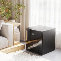 HOMCOM 1.1 Cu. Ft. Mini Freezer, Compact Upright Freezer with Reversible Door, Removable Shelf, Adjustable Temperature, Black(m-1)