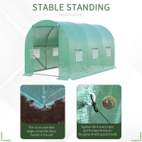 Outsunny 13' x 6' x 6' Outdoor Walk-in Tunnel Greenhouse Portable Plant Gardening Warm House with PE Cover Green(m-4)