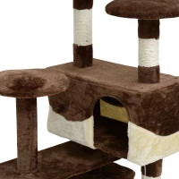 PawHut 53" Cat Tree Scratching Large Kitten Play House Multi-Level Activity Center Pet Furniture(m-9)