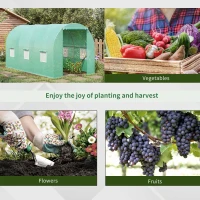 Outsunny 13' x 6' x 6' Outdoor Walk-in Tunnel Greenhouse Portable Plant Gardening Warm House with PE Cover Green(m-9)