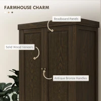 HOMCOM 72.5" Kitchen Pantry Cabinet, Tall Storage Cabinet with Doors, Drawer, and Adjustable Shelves, Distressed Espresso(m-4)