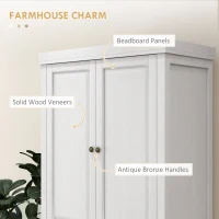 HOMCOM 72.5" Kitchen Pantry Cabinet, Tall Storage Cabinet with Doors, Drawer, and Adjustable Shelves, Distressed White(m-4)