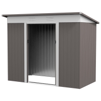 Outsunny 8' x 4' Metal Garden Shed, Backyard Tool Storage Shed with Dual Locking Doors, 2 Air Vents and Steel Frame, Silver