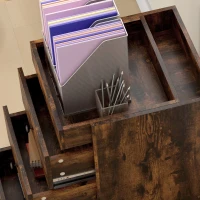 HOMCOM 3 Drawer File Cabinet on Wheels Mobile Home Office Storage Cabinet with Top Tray Under Desk Printer Stand, Brown(m-8)