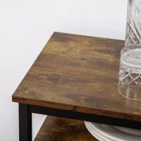 HOMCOM Freestanding Wine Rack, 20-bottle Wine Bar Cabinet, Barker's Rack with Glass Holders and Bottle Storage, Rustic Brown(m-10)