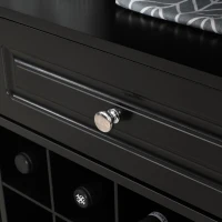 HOMCOM Sideboard Buffet Cabinet, 46" Kitchen Storage Cabinet with Wine Rack and Drawer, Coffee Bar Station, Black(m-10)