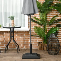Outsunny 26 lb Heavy Duty Patio Umbrella Base, Square Resin Market Umbrella Stand for Outdoor, Garden, Backyard, Black(m-6)