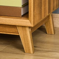 HOMCOM Bedside Table for Bedroom, Nightstand with Drawer and Shelf, Modern Side End Table, Walnut Brown(m-10)