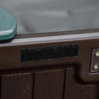 Outsunny Kids Outdoor Sandbox with Canopy, Bottom Fabric Liner, Brown(m-9)