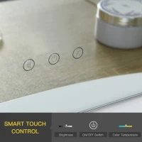 HOMCOM, Hollywood Lighted Makeup Mirror with 12 Dimmable LED Bulbs, 3 Color Lighting Modes, Touch Control Design for Cosmetic Dressing Table, White(m-6)