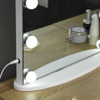 HOMCOM, Hollywood Lighted Makeup Mirror with 12 Dimmable LED Bulbs, 3 Color Lighting Modes, Touch Control Design for Cosmetic Dressing Table, White(m-10)