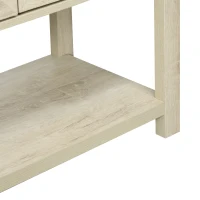 HOMCOM Farmhouse Kitchen Storage Cabinet, Free Standing Sideboard Console Table with Barn Doors, Bottom Shelf, Oak(m-10)