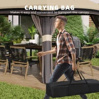 Outsunny 10' x 10' Pop Up Canopy with Netting, Foldable Tents for Parties, Height Adjustable, with Storage Bag for Outdoor, Garden, Patio, Beige(m-4)