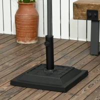 Outsunny 26 lb Heavy Duty Patio Umbrella Base, Square Resin Market Umbrella Stand for Outdoor, Garden, Backyard, Black(m-1)