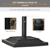 Outsunny 26 lb Heavy Duty Patio Umbrella Base, Square Resin Market Umbrella Stand for Outdoor, Garden, Backyard, Black(m-4)