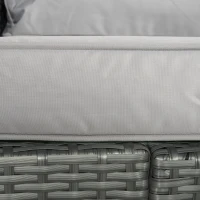 Outsunny 6 Pieces Patio Furniture Set, Outdoor rattan Sectional Furniture with recliner, for Lawn Garden Backyard(m-8)