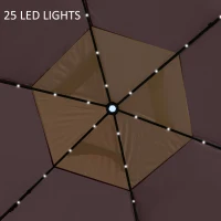 Outsunny 11' x 13' Pop up Gazebo with Netting & Solar LED Lights, Instant Portable Gazebo Shelter, Hexagonal Outdoor Canopy Tent Screen House Room with Carry Bag, Beige(m-4)