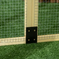 PawHut Wooden Chicken Coop Run, Combinable Design with Perches, Natural - Spacious & Secure Outdoor Area for Hens(m-8)