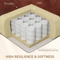 HOMCOM Vibration Massage Recliner Chair for Living Room with Heat,   Single Sofa, PU Leather Power Reclining Chair, Home Theater Seating with Footrest, Brown(m-6)