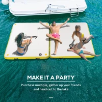 Outsunny 6.5' x 6' Inflatable Floating Dock, Up to 5 People, Yellow(m-8)