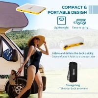 Outsunny 6.5' x 6' Inflatable Floating Dock, Up to 5 People, Yellow(m-5)