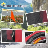 Aosom Dog Bike Trailer, Pet Cart Bicycle, Wagon Cargo Carrier Attachment with Hitch, Reflectors, Flag for Medium Dogs, Pet Wheelchair for Travelling, Red(m-9)