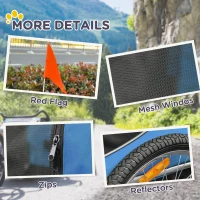 Aosom Dog Bike, Trailer Foldable Pet Cart, Bicycle Wagon, Cargo Carrier Attachment for Travelling w/ Safety Anchor, Blue(m-9)