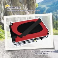 Aosom Dog Bike Trailer, Pet Cart Bicycle, Wagon Cargo Carrier Attachment with Hitch, Reflectors, Flag for Medium Dogs, Pet Wheelchair for Travelling, Red(m-5)