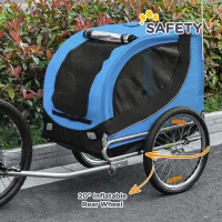 Aosom Dog Bike, Trailer Foldable Pet Cart, Bicycle Wagon, Cargo Carrier Attachment for Travelling w/ Safety Anchor, Blue(m-7)