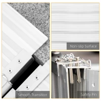 HOMCOM 2ft Wheelchair Ramp Foldable Portable Easy Access Carrier Ramp with Carrying Handle Aluminum(m-5)