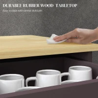 HOMCOM Kitchen Storage Cabinet, Sideboard Floor Cupboard with Solid Wood Top, Adjustable Shelf, and 2 Drawers, Coffee(m-5)