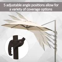 Outsunny 10ft Cantilever Patio Umbrella with 360° Rotation, Crank & Cross Base for Garden Deck Pool Backyard, Cream(m-5)