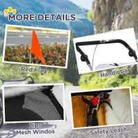 Aosom Elite II Dog Bike Trailer 2-In-1 Pet Stroller Cart Bicycle Wagon Cargo Carrier Attachment for Travel with Suspension and Storage Pockets, White(m-10)